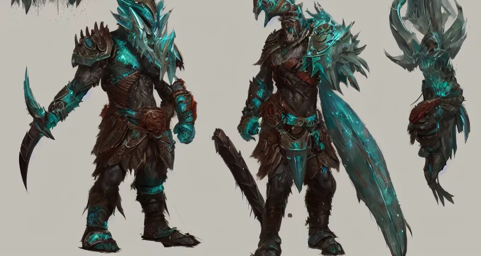 Prompt: concept art of a wounded DnD dragonborn barbarian with a lot of battlescars and surrounded by teal lightning, character design, concept art, render, fullbody shot turnaround, trending on artstation