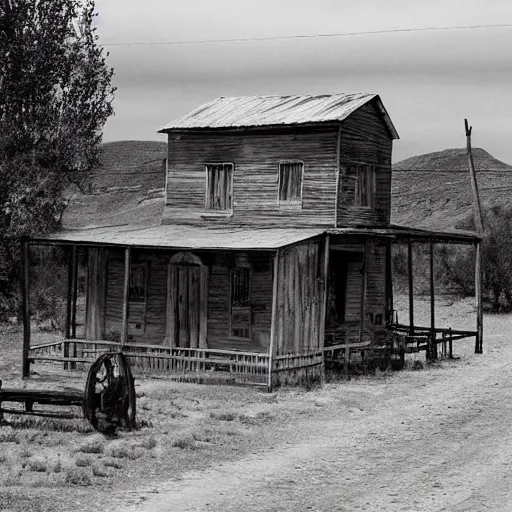 Prompt: old west ghost town, by gertrude abercrombie