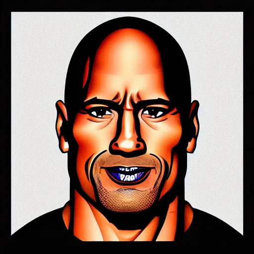 Prompt: dwayne the rock johnson in the style of an instagram baddie