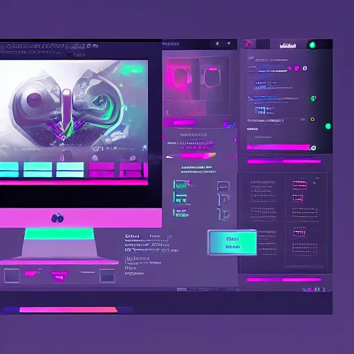 Prompt: a computer UI designed by Ash Thorp.