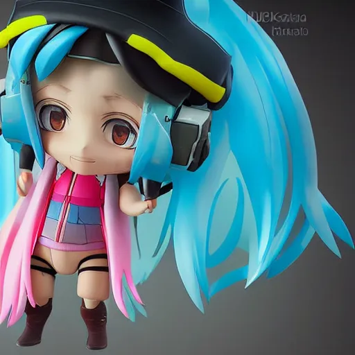 Image similar to a digital painting of a girl with a fish on her head, nendoroid 3 d, cyberpunk art by hanna kime, avetetsuya studios, cgsociety, seapunk, anime aesthetic, rendered in maya