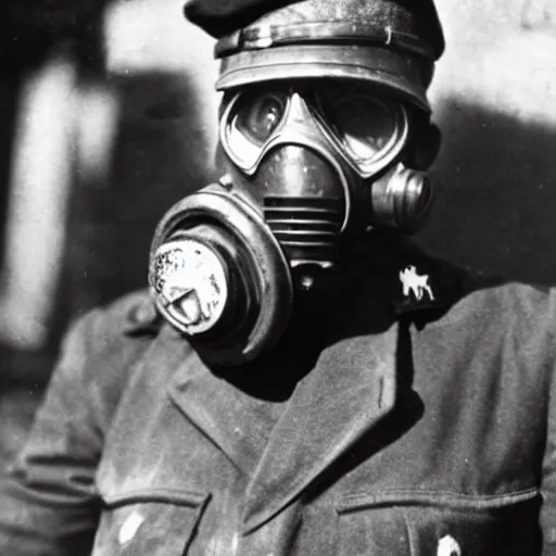 Image similar to police officer posing wear gas mask during world war ii in istanbul