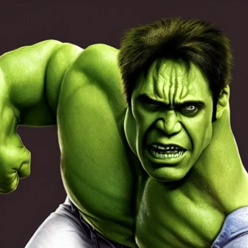 Image similar to Nicolas cage as hulk