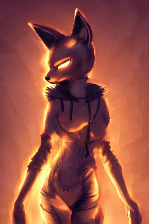 Image similar to an anthropomorphic cyberpunk fox, backlighting, trending on artstation, digital art, furry art, trending on furaffinity, fantasy art, by kawacy