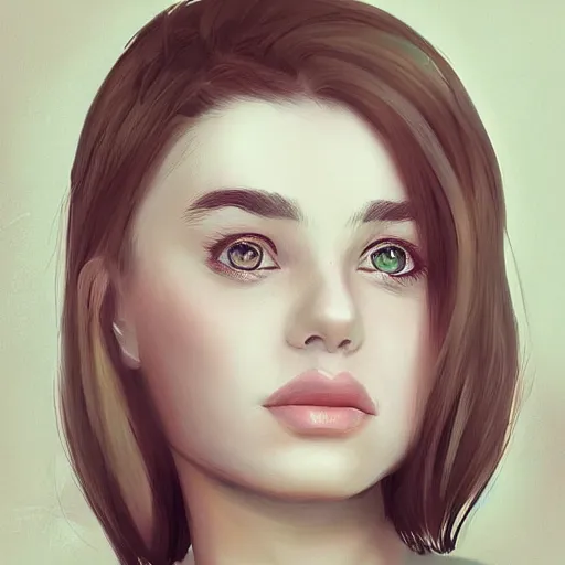 Prompt: beautiful girl portrait, trending on artstation, by Woelfel Brandon