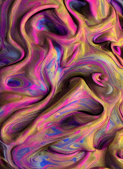 Prompt: 3D abstract marble miniature sculpture by Salvador Dali, psychedelic, abstractionism, realistic, 8K, Hyperrealism, Subsurface scattering, raytracing, Octane Render, Zbrush, simple background