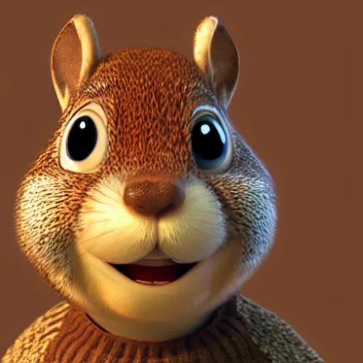 Prompt: pixar character, squirrel, 3d, octane render, character portrait