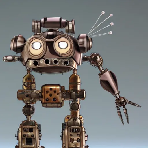 Prompt: a cute steampunk robot , by Dice Tsutsumi, Makoto Shinkai, Studio Ghibli