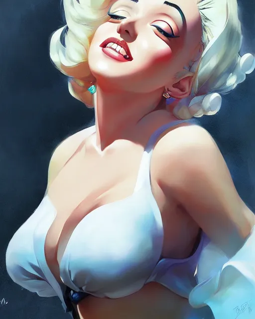 Image similar to anime portrait of Marilyn Monroe by Stanley Artgerm Lau, WLOP, Rossdraws, James Jean, Andrei Riabovitchev, Marc Simonetti, and Sakimichan, trending on artstation