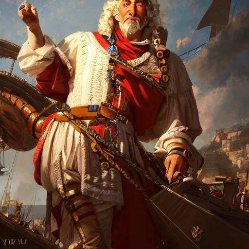 Image similar to amerigo vespucci as an eccentric tech billionaire, by yuumei, bayard wu, wlop, tim white, ross tran, photorealistic, 4 k