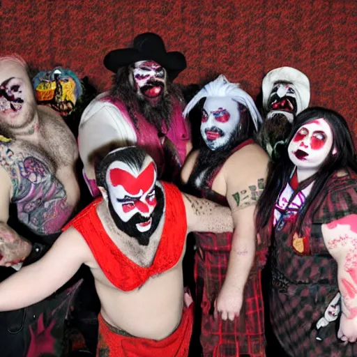 Image similar to dwarf Juggalo cult