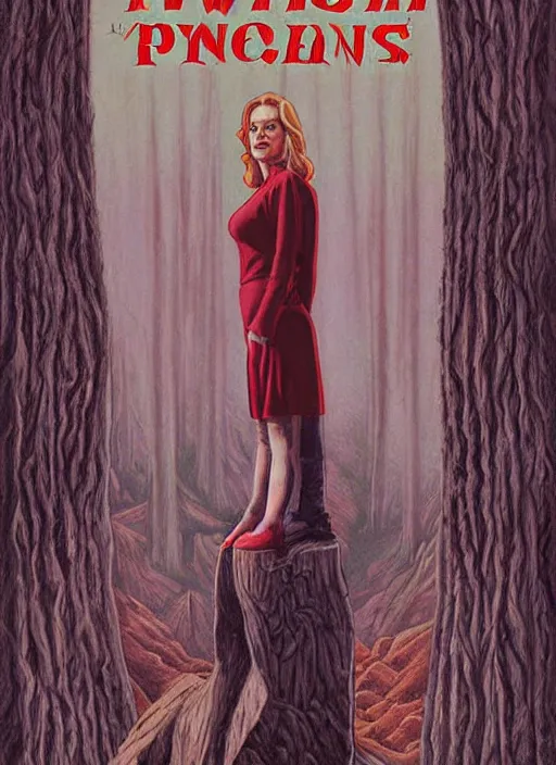 Image similar to twin peaks movie poster art by david mann
