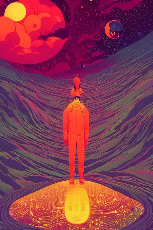 Prompt: the first stars of the universe by victo ngai, kilian eng vibrant colours, dynamic lighting, digital art, winning award masterpiece, fantastically beautiful, illustration, aesthetically inspired by beksinski and dan mumford, trending on artstation, art by greg rutkowski, 8 k