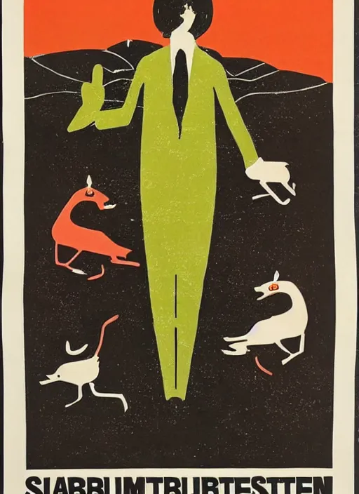 Image similar to 1 9 7 0 s british public information poster, folk horror, scarfolk, modernist design