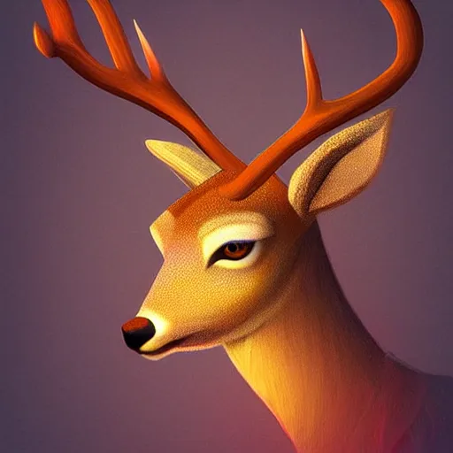 Prompt: a beautiful deer named luna made from light and illusion magic, digital art trending on artstation
