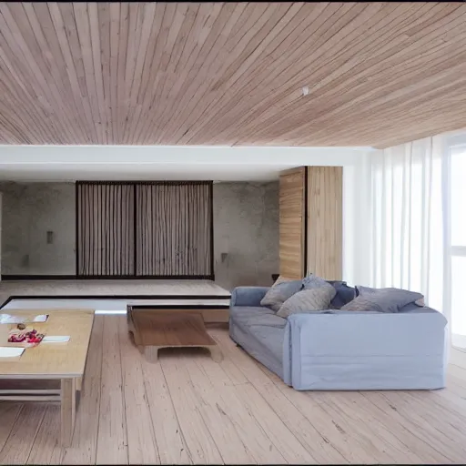 Prompt: kazuo shinohara architecture, house interior, realistic, high quality, cinematic