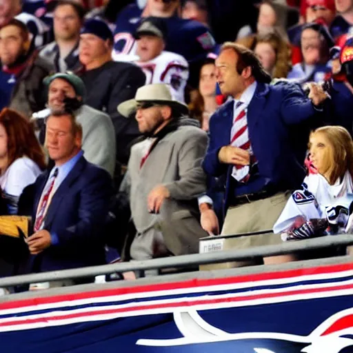 Prompt: saul goodman at a new england patriots game, photography,