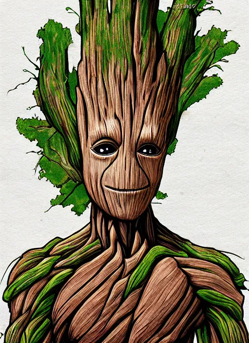 Image similar to a senior portrait of groot