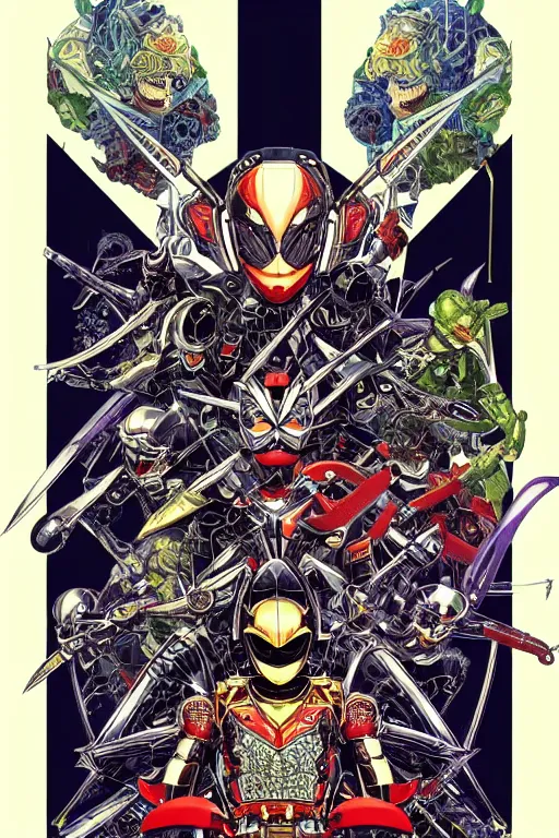 Image similar to kamen rider, symmetrical, by yoichi hatakenaka, masamune shirow, josan gonzales and dan mumford, deayami kojima, takato yamamoto, barclay shaw, karol bak, yukito kishiro