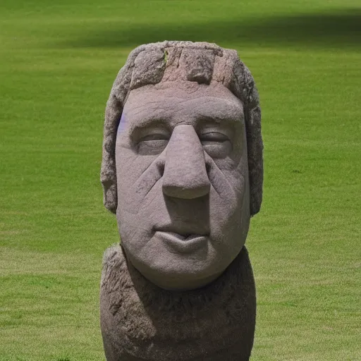 Image similar to Boris Johnson in the style of a Moai