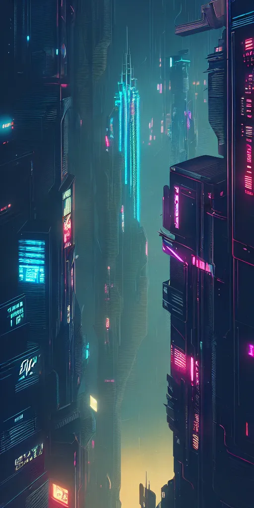 Image similar to epic cyberpunk cityscape : : blade runner, james guilleard, beeple, laurie greasley, dan mcpharlin : : ornate, dynamic, particulate, rich colors, intricate, elegant, highly detailed, centered, artstation, smooth, sharp focus, octane render, 3 d