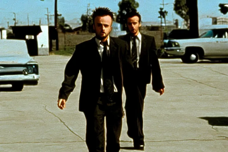 Image similar to jesse pinkman in reservoir dogs, film still