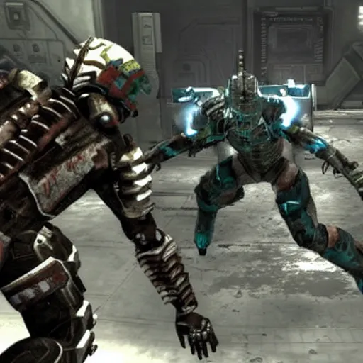 Prompt: still frame from the game dead space 4.