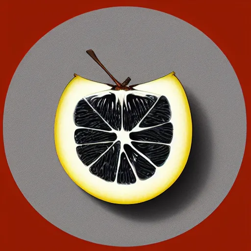 Image similar to centered hyper-realistic single piece of fruit, gray background