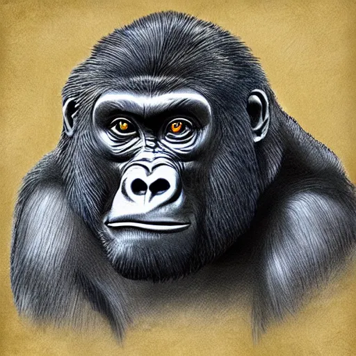 Prompt: gorilla sketches by aaron blaise