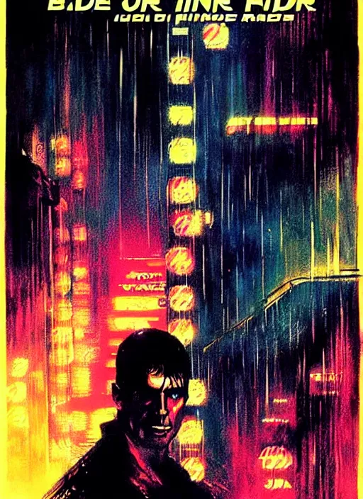 Image similar to blade runner poster by bill sienkiewicz