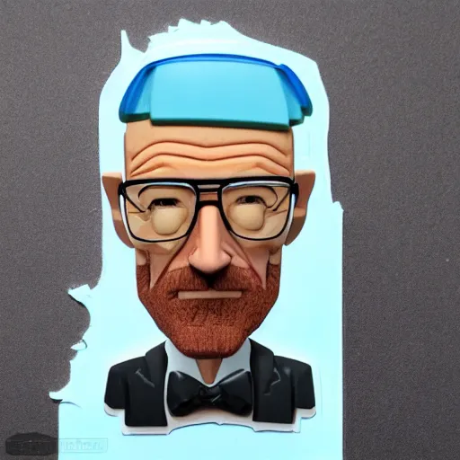 Prompt: albert hofmann cosplay walter white, stop motion vinyl action figure, plastic, toy, butcher billy style