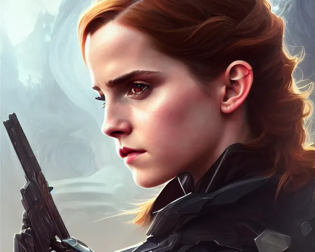 Prompt: photography of emma watson as black widow, deep focus, d & d, fantasy, intricate, elegant, highly detailed, digital painting, artstation, concept art, matte, sharp focus, illustration, hearthstone, art by artgerm and greg rutkowski and alphonse mucha