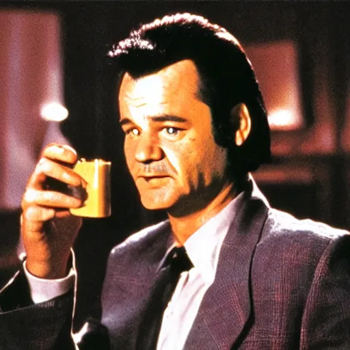 Image similar to bill murray in pulp fiction, movie still, promotional shot