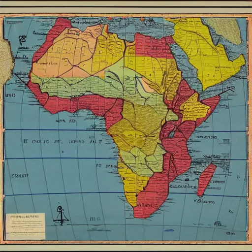 Image similar to early exploratory map of Africa