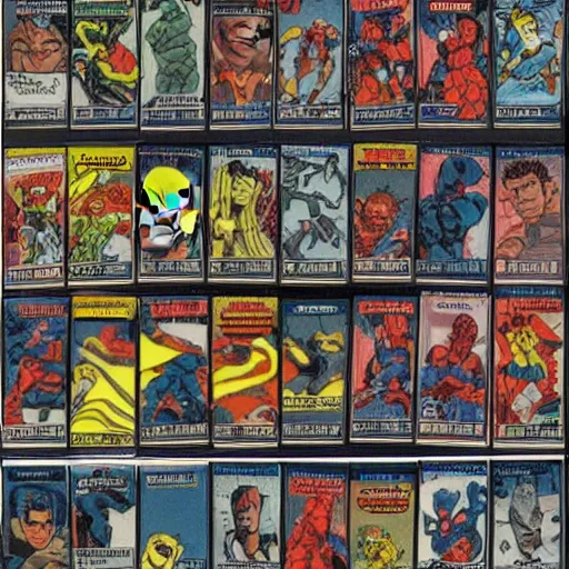 Prompt: ultra rare 1 9 9 0 s marvel trading cards