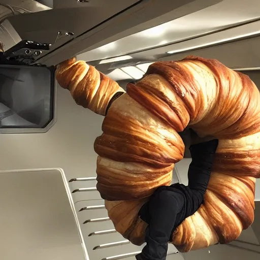 Prompt: mutant croissant takes over star wars ship