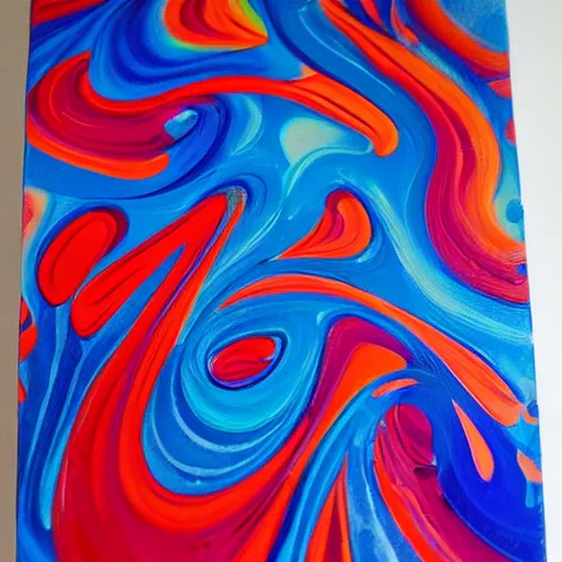 Prompt: dutch pour acrylic paint pouring pattern