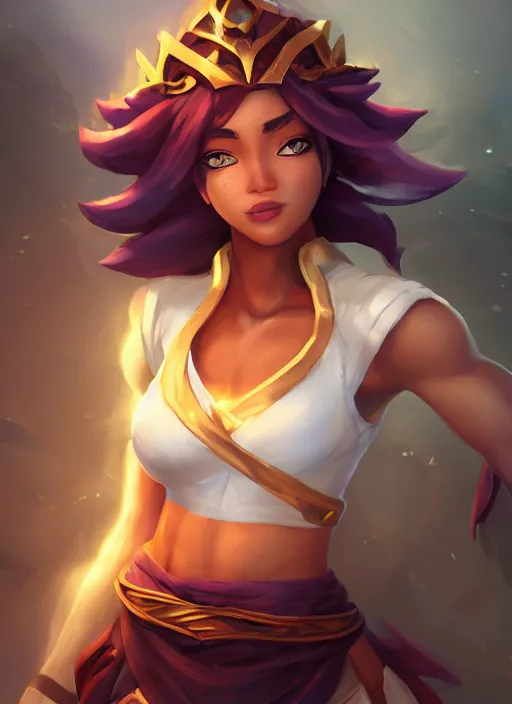 Prompt: taliyah, from league of legends, au naturel, athletic, with abs, perfect cosplay, hyper detailed, symmetrical body, digital art, trending in artstation, cinematic lighting, studio quality, smooth render, unreal engine 5 rendered, octane rendered, art style by klimt and nixeu and ian sprigger and wlop and krenz cushart