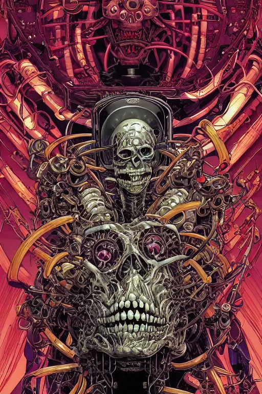 Image similar to portrait of crazy roborts skeletor, symmetrical, by yoichi hatakenaka, masamune shirow, josan gonzales and dan mumford, ayami kojima, takato yamamoto, barclay shaw, karol bak, yukito kishiro