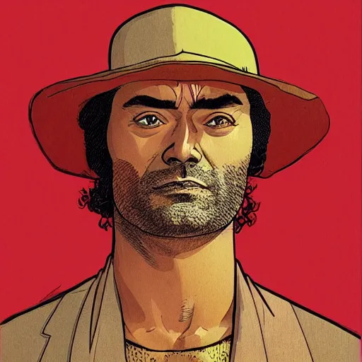 Prompt: taika waititi retro minimalist portrait by jean giraud, moebius starwatcher comic, 8 k