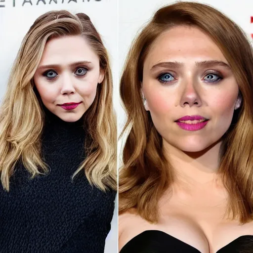 Image similar to elizabeth olsen mixed with scarlett johansson