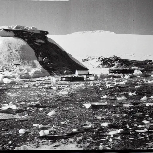 Image similar to photographs of secret 1 9 4 0's expedition to antarctica featuring ancient ruins