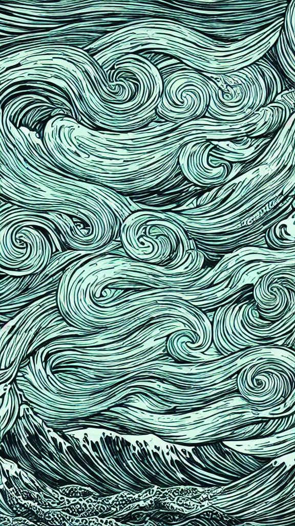 Image similar to hypervivid intense mcbess, the sea by dan mumford