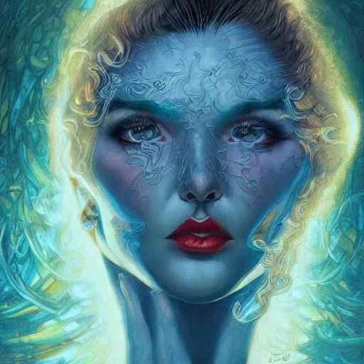 Image similar to a portrait in the style of anna dittmann and donato giancola and virgil finlay.