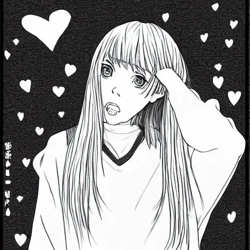 Prompt: billie eilish manga style