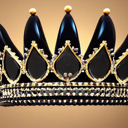 Prompt: royal crown made out of obsidian, photorealistic, high definition