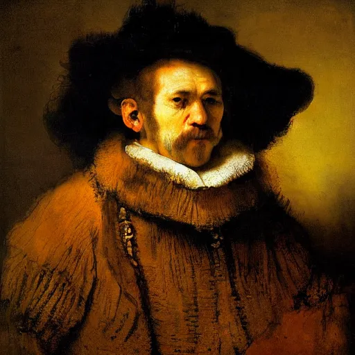 Prompt: portrait of a heterocephalus glaber, painted by Rembrandt
