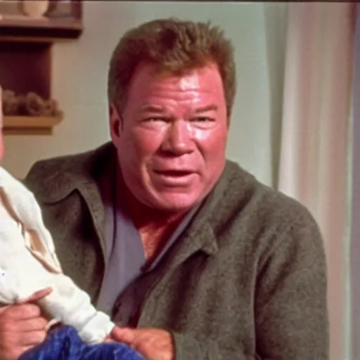 Image similar to william shatner yelling at baby, photograph 4 k