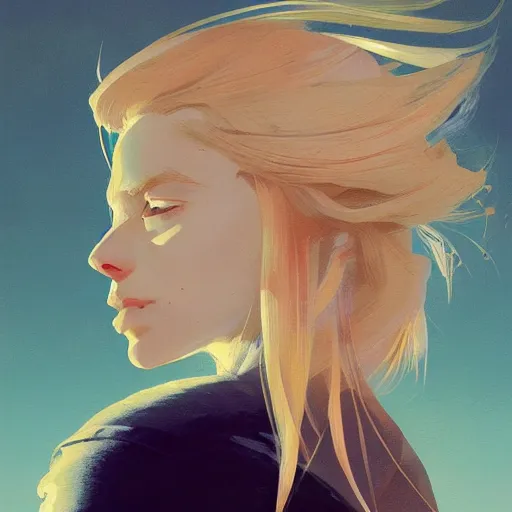 Prompt: Beautiful girl with blond hair profile picture by Greg Rutkowski, asymmetrical, Organic Painting , Matte Painting, geometric shapes, hard edges, street art, trending on the artstation:2 by Sachin Teng:4, blur:-3 -n 9