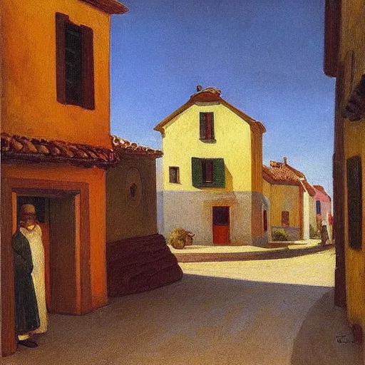 Image similar to A Spanish village. By Carl Gustav Carus, Edward Hopper.